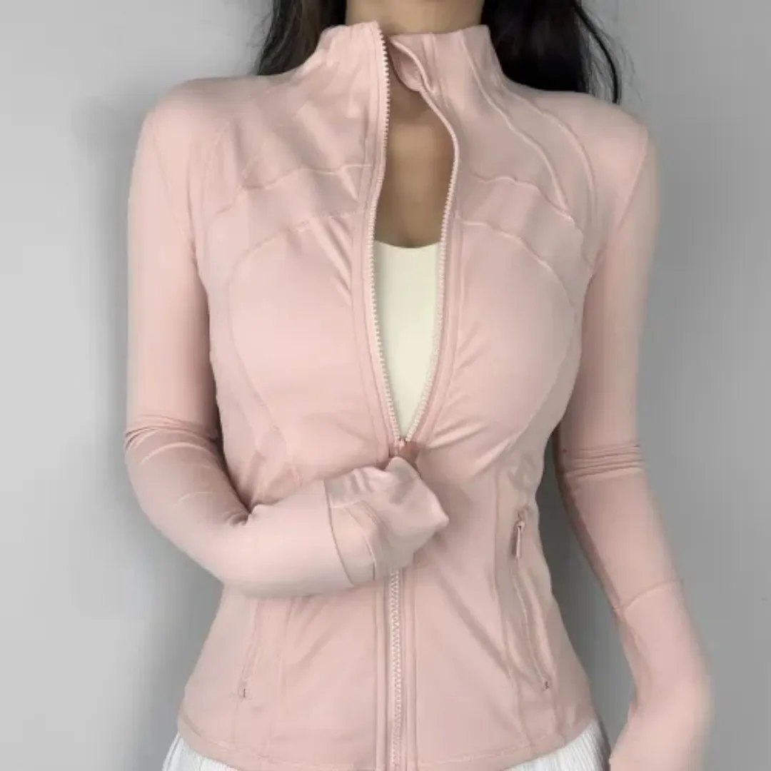 5A Gold Jacke Hosen Frauen definieren Workout drei Stücke zwei Sets Sport Quick Dry Active Wear Luluess Lemoness Jacken Top_voghion.com
