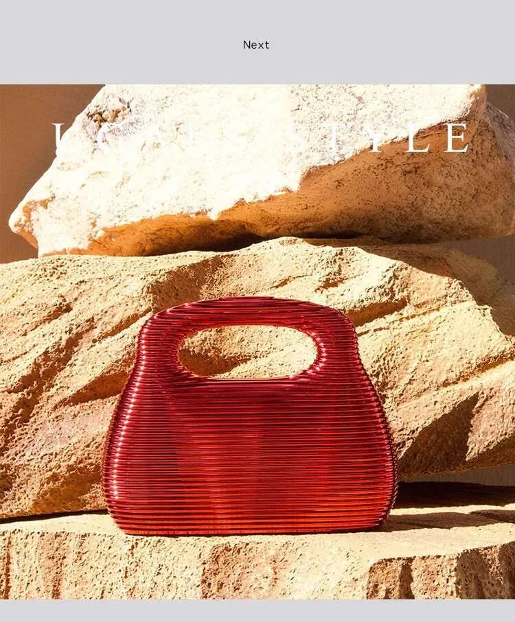 Borsa a tracolla da donna con motivo a onde a righe quadrate, in acrilico, da sera, per feste di nozze_voghion.com