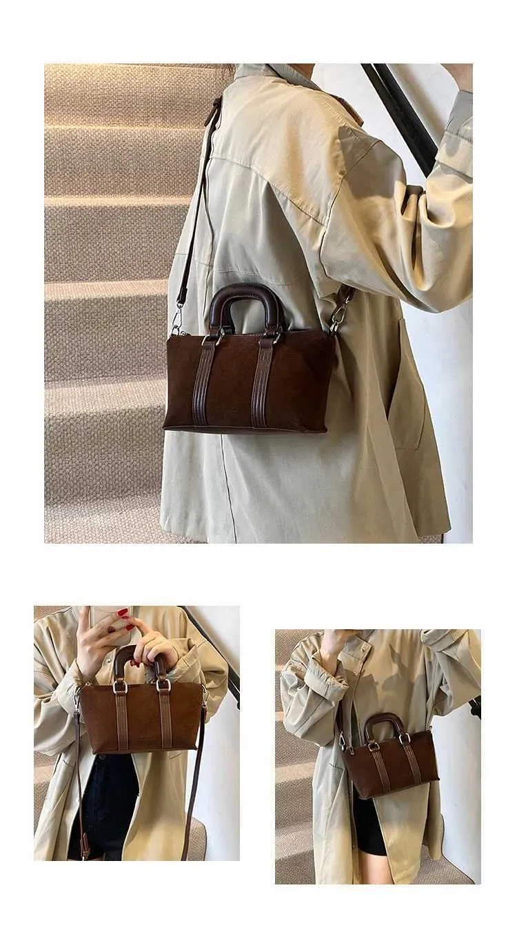 Borse a mano in pelle scamosciata solida da donna, morbide e carine, casual, da viaggio, a tracolla, da donna, retrò, con manico a secchiello, da donna, a tracolla_voghion.com