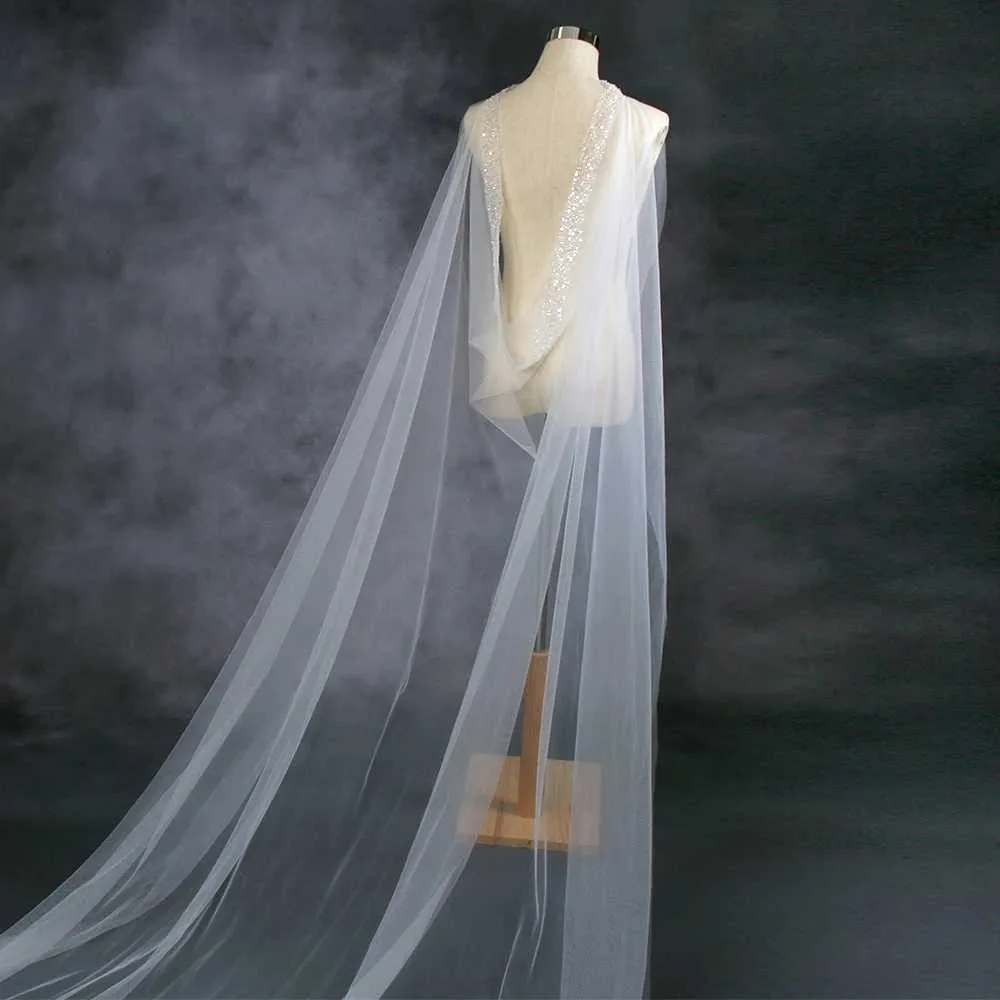 Haarsieraden Dames Lange Bolero Cape Sluier Bruidssjaals Jurk Zachte Tule Dekkingen Schouders Bruiloft Accessoires Voor Bruid_voghion.com