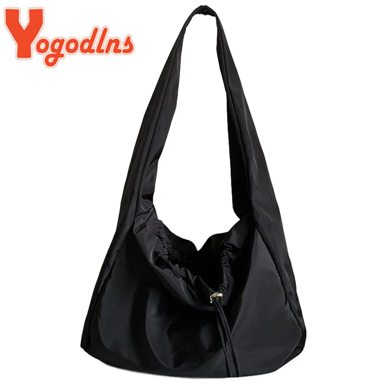 Große Kapazität Nylon Schulter weibliche Reise leichte Tote Casual Solide Farbe Crossbody Designer Hobo Bag Geldbörse_voghion.com