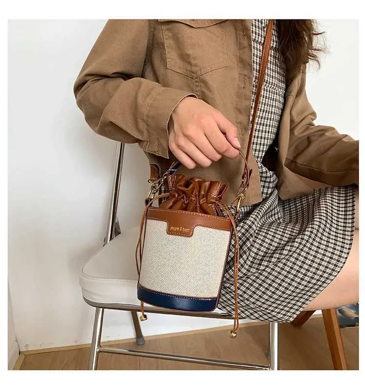 Damen Umhängetasche Cyder PU Leder Bucket Crossbody Bag Lässige Drstring Handtaschen Geldbörse für Reisen Shoppin241104_voghion.com