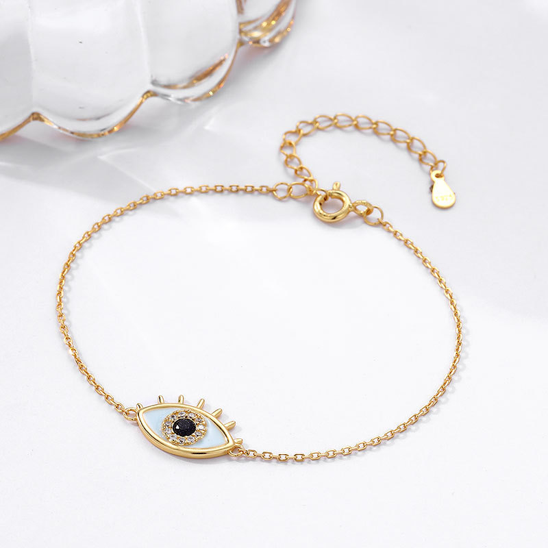 New Devil's Eye Bracelet Fashion Versatile Enamel Inlaid Zircon Hot Selling Temperament Jewelry