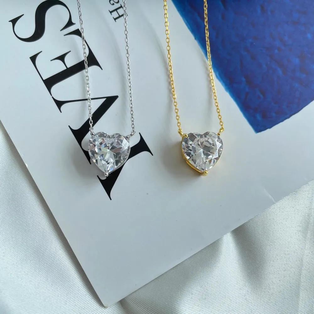 S Sterling Sier Love Heart Designer Necklaces For Women Big Austrian Crystal Charm Sailormoon 3 Carats Stone Hearts_voghion.com