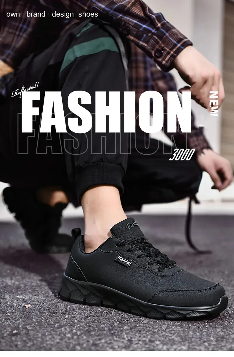 Running Leather Waterproof Durable Mens Walking Sports Shoes Atillas Racortivos Hombre 241015_voghion.com