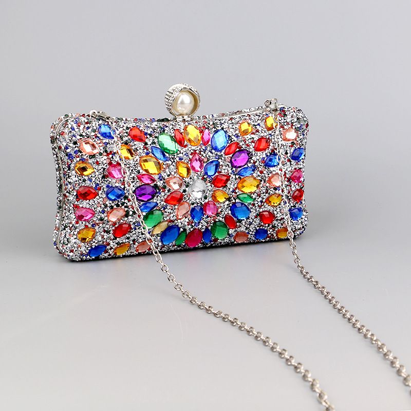 Sac de soirée polyvalent pour banquet de mode féminine avec incrustations de diamants populaires_voghion.com
