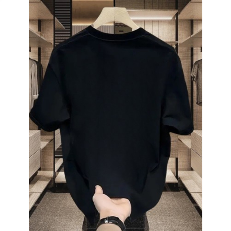 Herren T-shirt Aus Reiner Baumwolle Locker Geschnittenes Sommerhemd_voghion.com