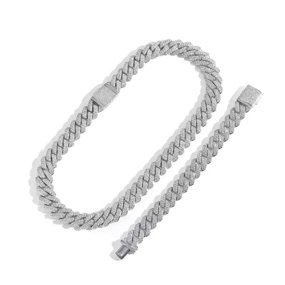 Designer Fashion Cubaanse Link Chain Pass Moissanite Diamant Tester Miami Hip Hop Sieraden VVS Steen Glanzend 3 Rijen Mannen Vrouwen_voghion.com