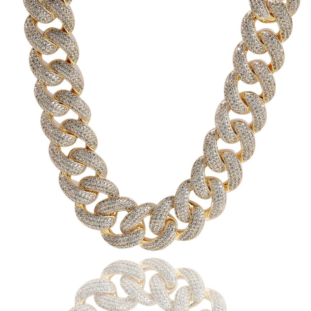 Set collana e bracciale a catena cubana con zirconi_voghion.com