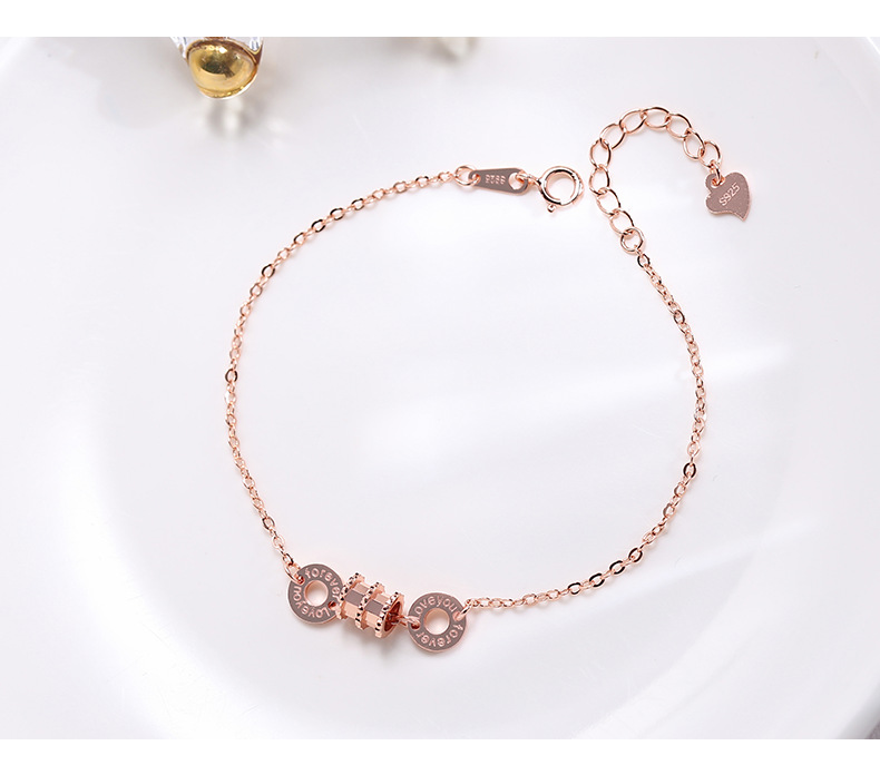 Wanying Women’s Pure Silver Double Circular Chain Link Bracelet_voghion.com