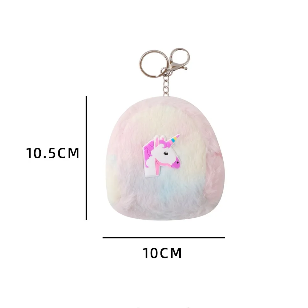 Cartoon Eenhoorn Portemonnee Headset Sleutels Opbergruimte Pluche Sleutelhanger Hanger Muntenbeurs Cadeau Voor Meisjes Tas Hangend Geldbuidel_voghion.com