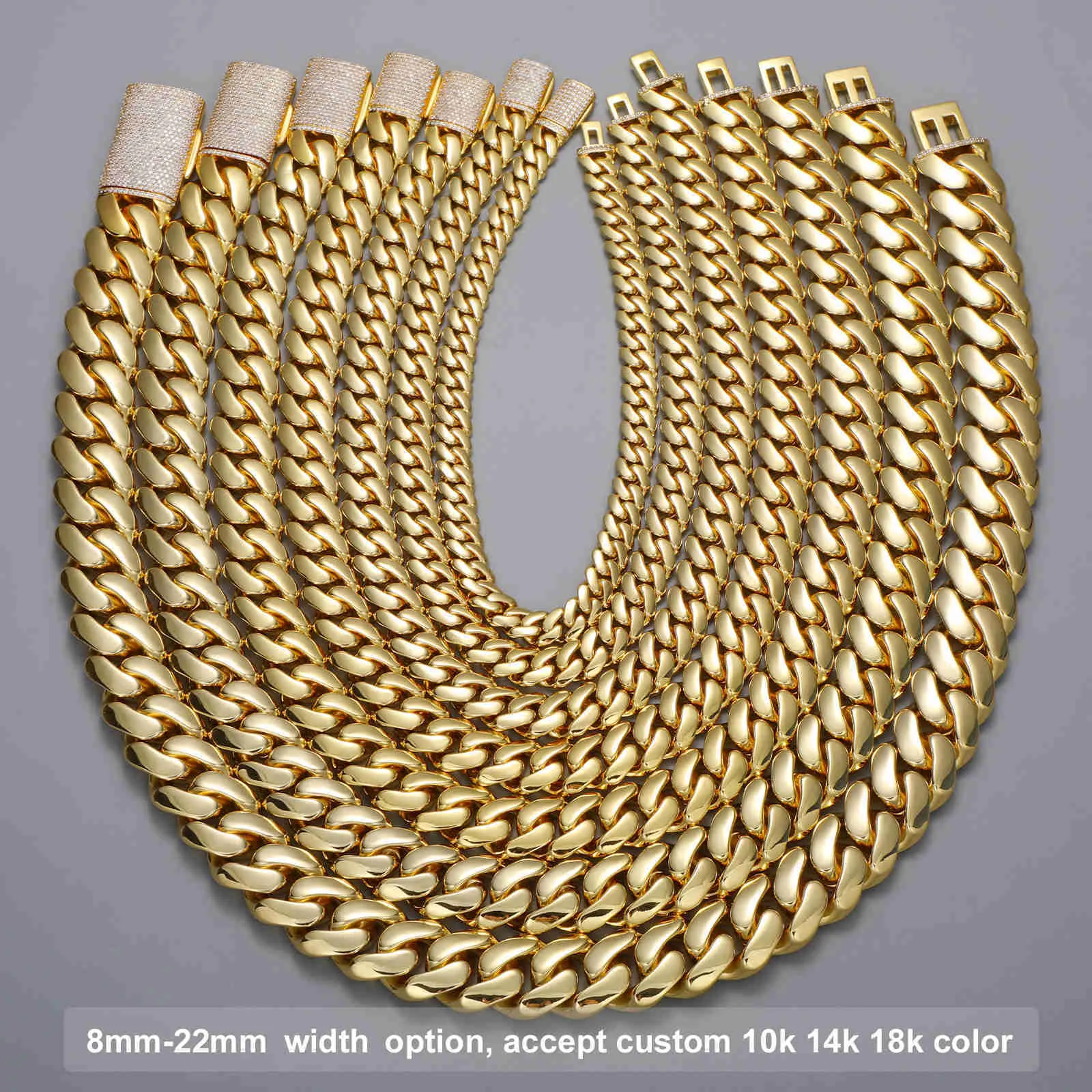 Gioielli Hip Hop all'ingrosso 20mm 10K Oro Argento Personalizzato Solido Miami Cuban Link Catena Collana Per Uomo_voghion.com