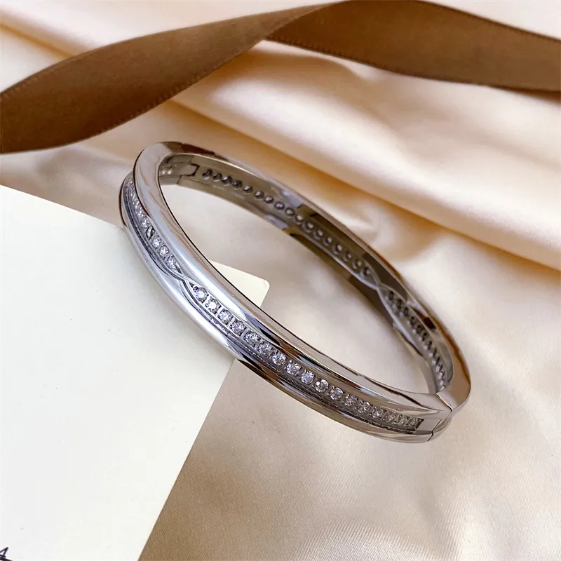 custom cuff dainty diamonds snake bracelets sliver bangle stainless steel wedding bracelet gold plated jewlery designer_voghion.com