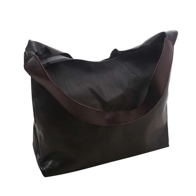 Design classico, alla moda, senso coreano e grande capacità, morbida pelle, tracolla da pendolare sotto le ascelle per ufficio_voghion.com