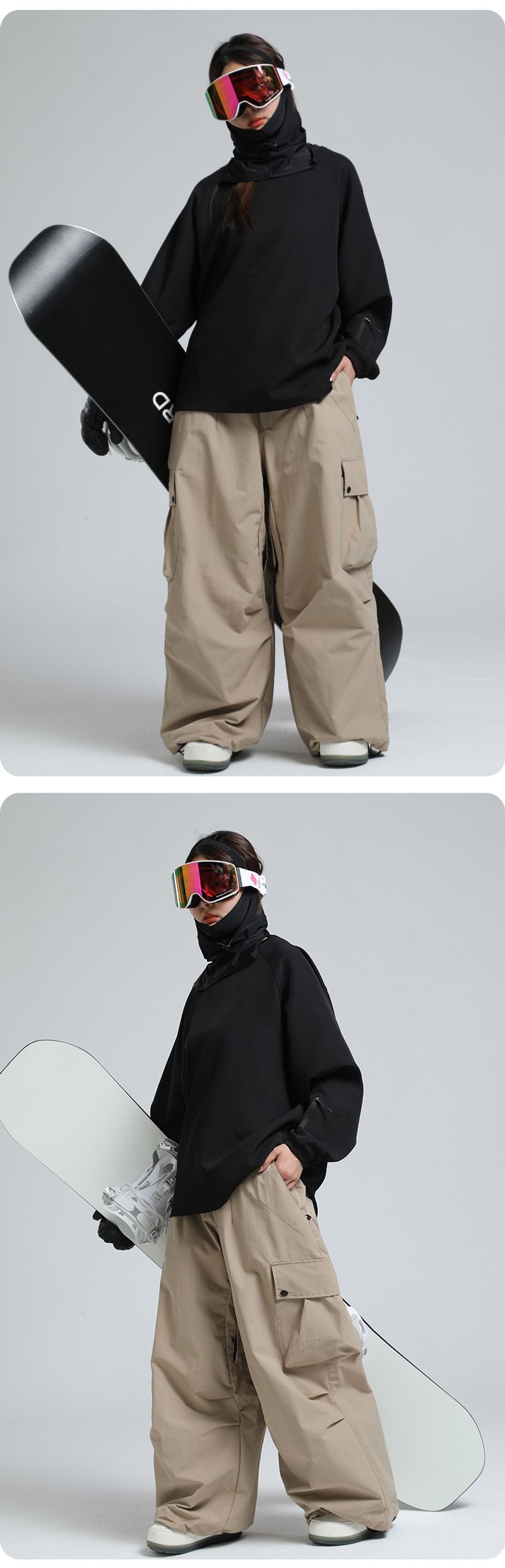 Neue winter im freien lose taille schutz ski frauen wasserdichte warme Amerikanischen professionelle snowboard hosen männer_voghion.com