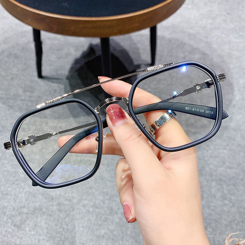 Belles lunettes pour étudiants branchés, monture surdimensionnée, visage rond, effet amincissant, lunettes myopie, lumière bleue et