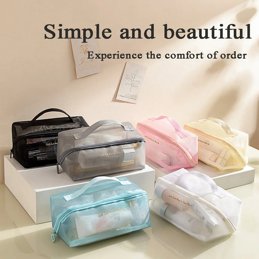 Zipper Transparent Mes Makeup Large Capacity Make Up Toiletry Was Bags Women Travel Portable Cosmetic Bag Storage_voghion.com