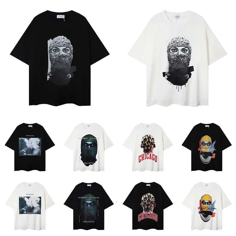Designer Tshirts Ih Nom Uh Nit Mask T-shirt Black and white head pattern design Mens Womens Street Casual loose Tees_voghion.com