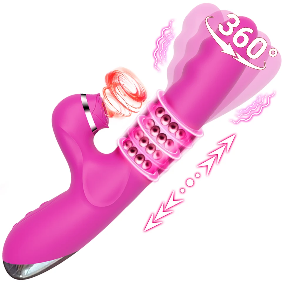 Teleskopischer Saug-dildo-vibrator Für Klitoris- Und Vaginalmassage_voghion.com