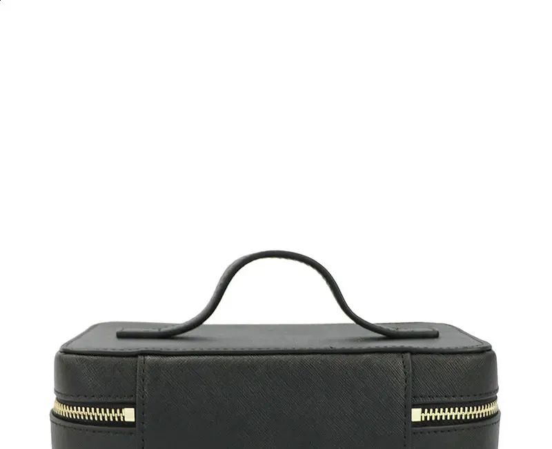 Ladies Saffiano Split Leather Travel Toiletry Case Portable Hanging Makeup Organizer Box Dopp Kit Cosmetic Bag For Women_voghion.com