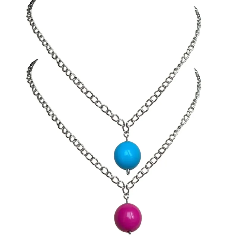 Colliers pendentifs Collier en résine élégant avec breloque boule colorée Chaîne de cou à la mode_voghion.com