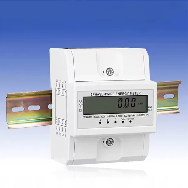 Contatore elettrico trifase 100A 230/400V a 4 fili per montaggio su guida DIN, certificato, nuovo._voghion.com