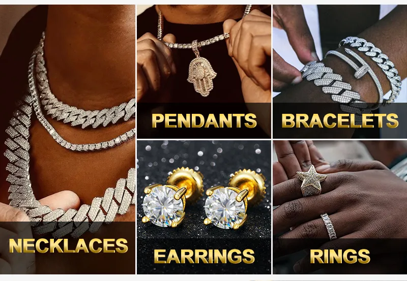 Moissanite Diamond Tennis Chain Necklace For Men And Women_voghion.com