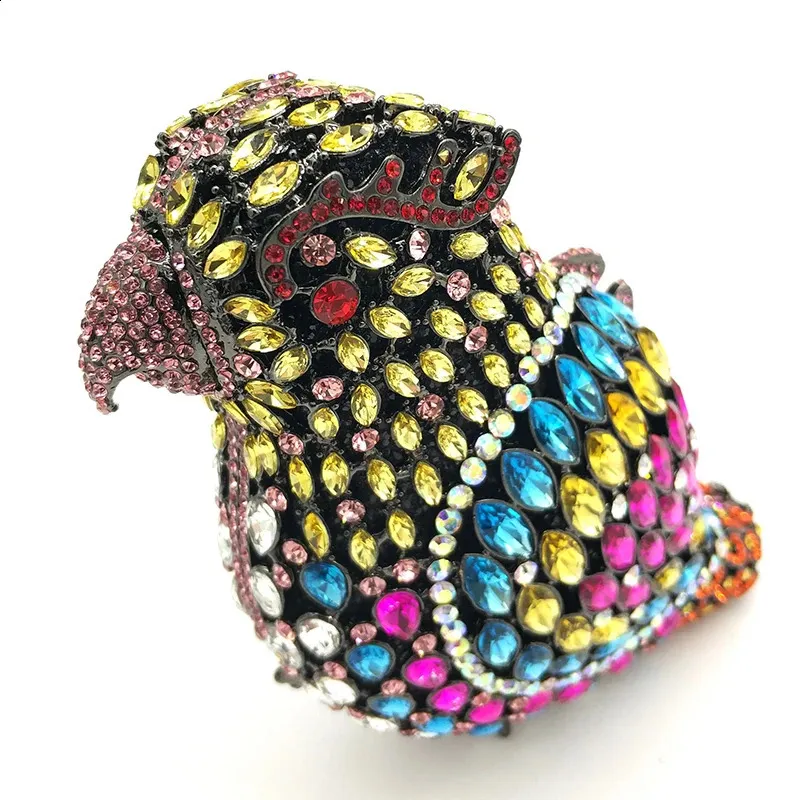 Ladies handbag Bridal wedding women evening party bag dias bird parrot clutches elegant crystal purse 240731_voghion.com