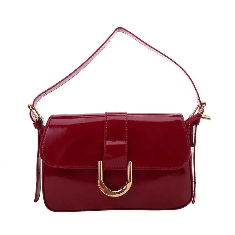 Frauen Messenger Mode Lackleder Schulter Retro Achselklappe Crossbody SG Tasche Mädchen Stilvolle PurseC241216_voghion.com