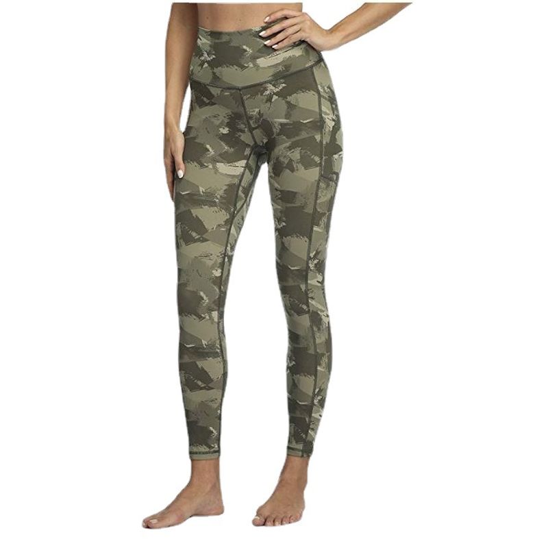 High Waisted Pocket, Tight Fit Hip Lifting High Elasticity Tuck In Peach Women's Leggings_voghion.com
