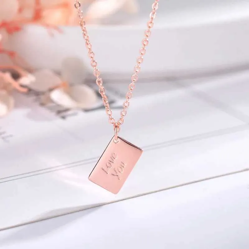 Envelope Locket Necklace With Rose Gold Secret Message Pendant_voghion.com