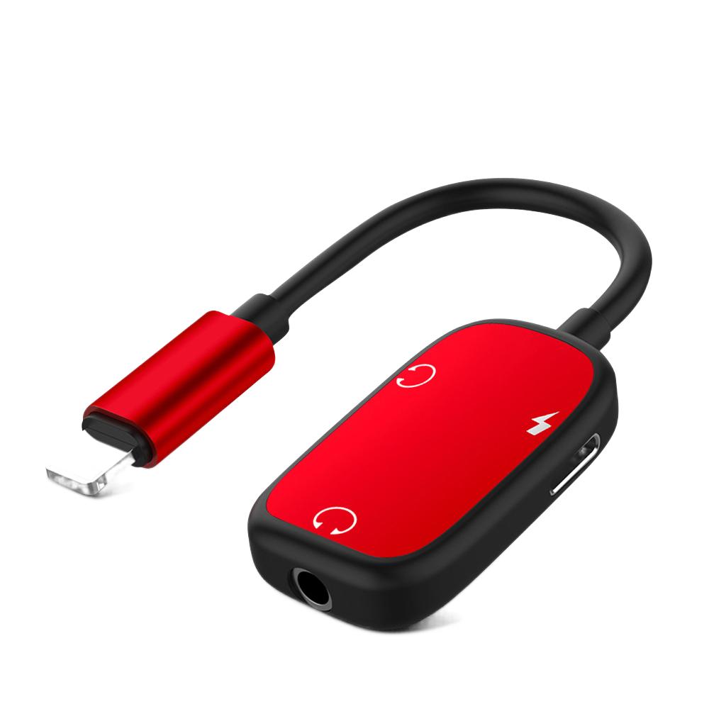 3 in 1 Audio Adapter charging Earphone Cable For iPhone 13 12 11 XR XS X Aux Jack headset For 8 Pin 3.5 mm To Headphone splitter_voghion.com