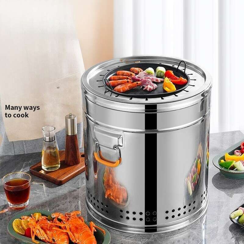 【Vendita calda in negozio】 Spiedino per barbecue sospeso senza fumo, cortile esterno, carbone, griglia in acciaio inossidabile,_voghion.com