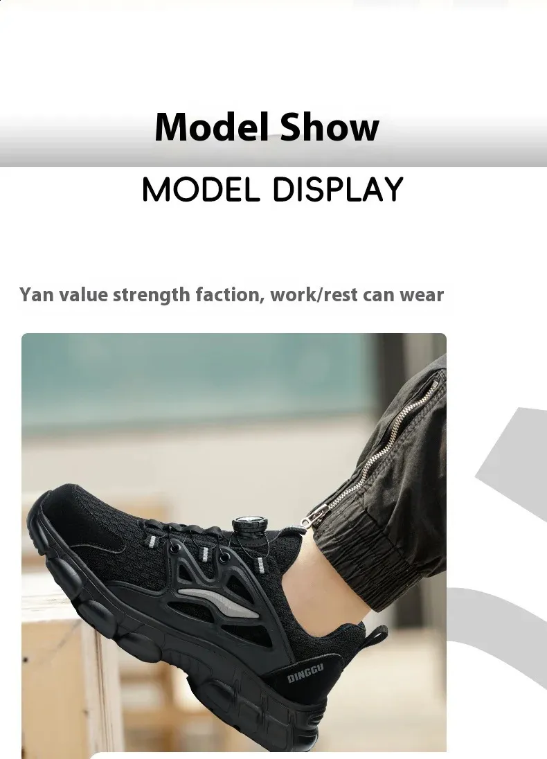 Rotating Button Mens Womens Steel Toe Plus Size 47 48 Work Sports Shoes Protective Safety Boots 250226_voghion.com