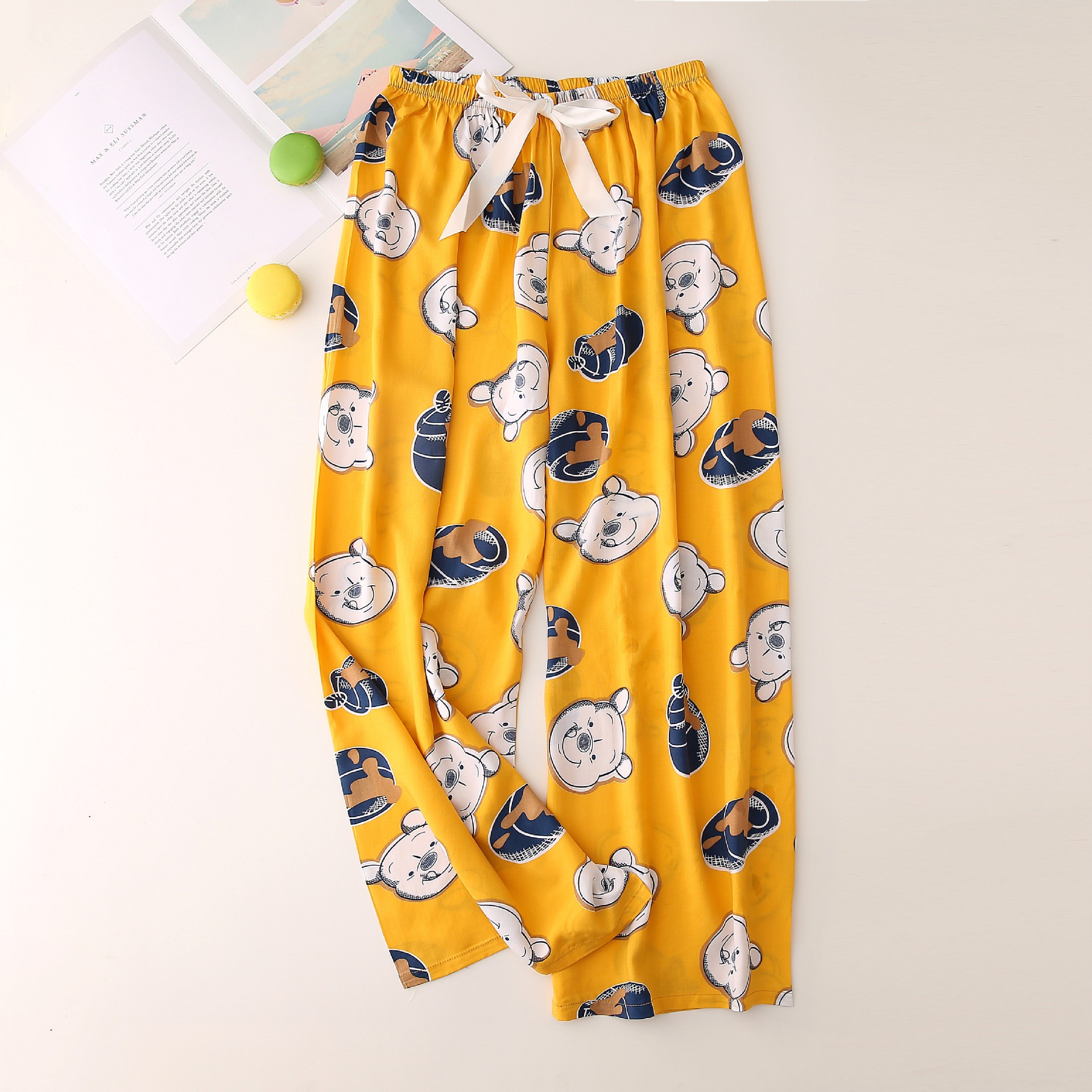 Nachtwäsche für Damen Seidenpyjamahosen für Damen, dünn, große Hosen mit weitem Bein, können draußen getragen werden, Damen-Einzelhosen_voghion.com