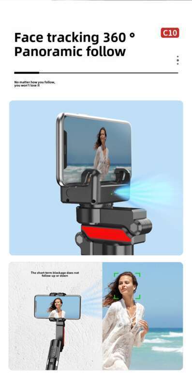 Neie Gesiichts-KI-Selfie-Stéck, mobilen universellen Follow-up-Gimbal, Handheld-Stabilisator, Rees-Vlog-Live-Iwwerdroung_voghion.com