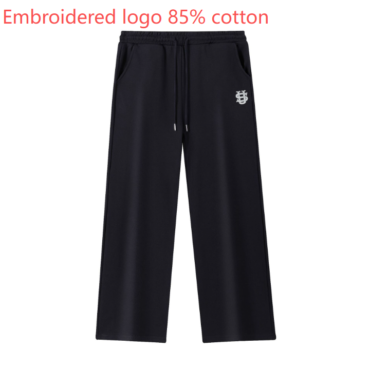 Unisex Heavyweight Sweatpants – 85% Cotton US Flag Embroidered Joggers, Streetwear Casual Pants