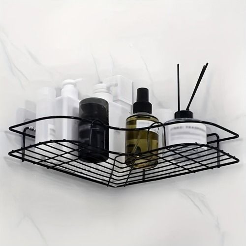 (FST-FA-PI)1pcs Wall Mounted Bathroom Shelf, Shower Caddy Rack, No Punching Triangle Storage Rack For Bathroom Kitchen, Bathroom Accessories_voghion.com