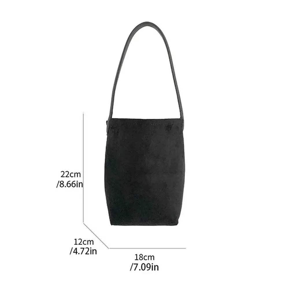 Designer-Tasche Retro Wildleder Eimer einfarbig Handtasche matt PU Leder Schulter koreanische Brieftasche Unterarmtasche für Mädchen_voghion.com