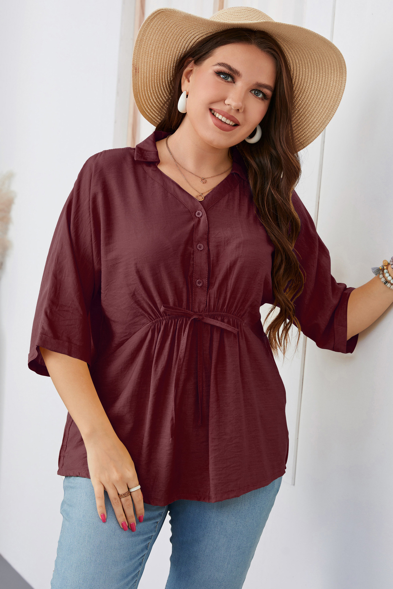 Women's Loose Large Size Short Sleeve Shirt Fat Girl Large Size Women's Clothing_voghion.com