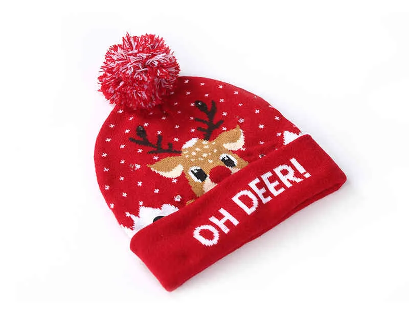 hats Scarves Sets Ball Caps Led Knitted Beanie Light Up Illuminate Warm Hat For Kid Adults Year Christmas Decoration_voghion.com