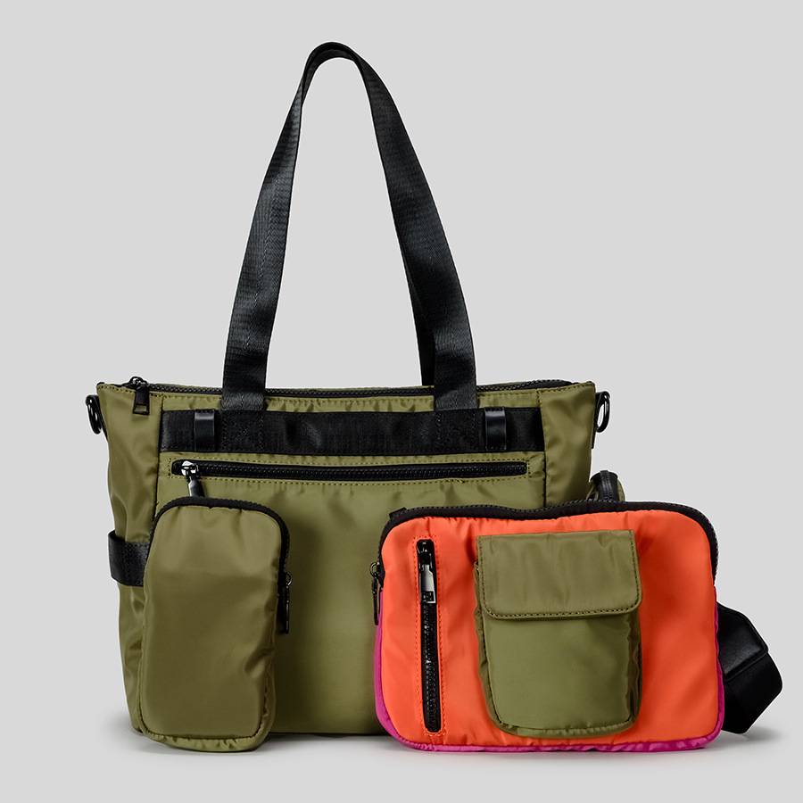 Sacs pour femmes Printemps/Été Nouveau sac à main décontracté à blocs de couleurs grande capacité, sac fourre-tout multifonctionnel détachable, sac à bandoulière pour femmes_voghion.com