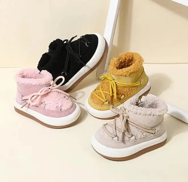 2024 Zimní teplé plyšové gumové dětské sportovní módní boty pro malé chlapce a dívky, velikost 15-30 241008_voghion.com