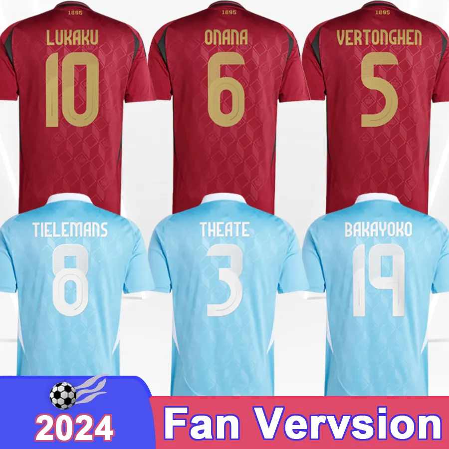 2024 Mens Soccer Jerseys LUKAKU LUKEBAKIO ONANA VERTONGHEN THEATE TIELEMANS BAKAYOKO Home Away Football Shirts Short_voghion.com