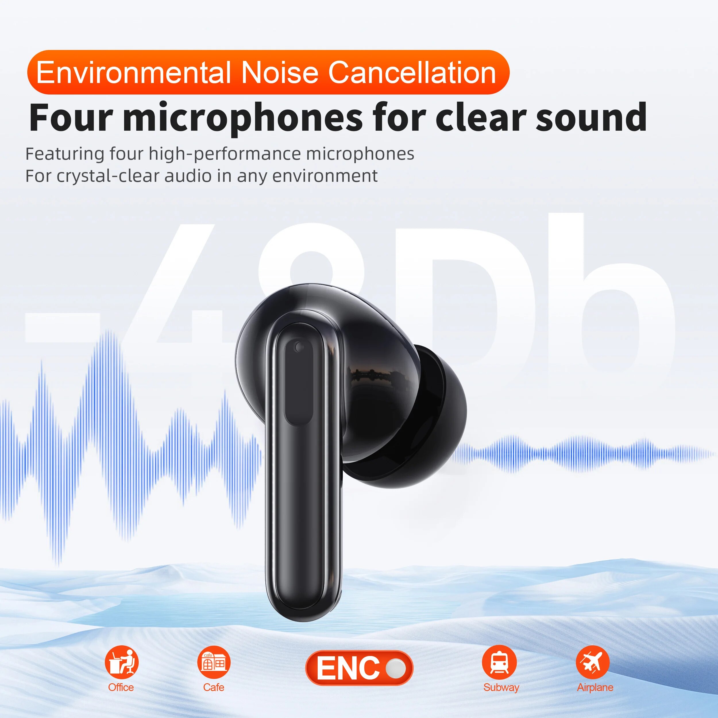 Qere e50 bluetooth høretelefoner, trådløse hifi in-ear hørebøffer_voghion.com