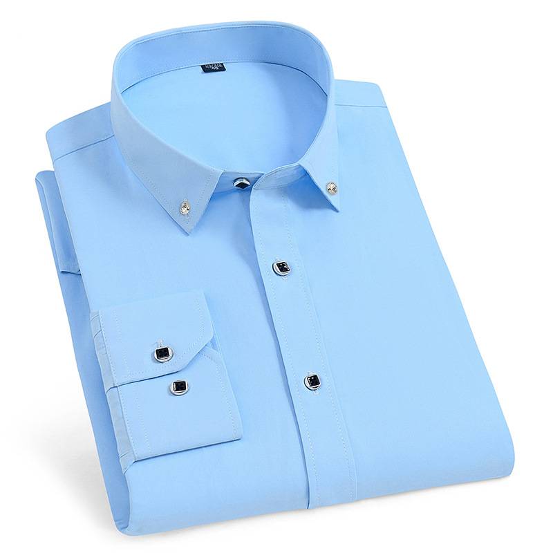 Herren Hemd Slim Fit Langarm Button Down Business Freizeit Hemd_voghion.com