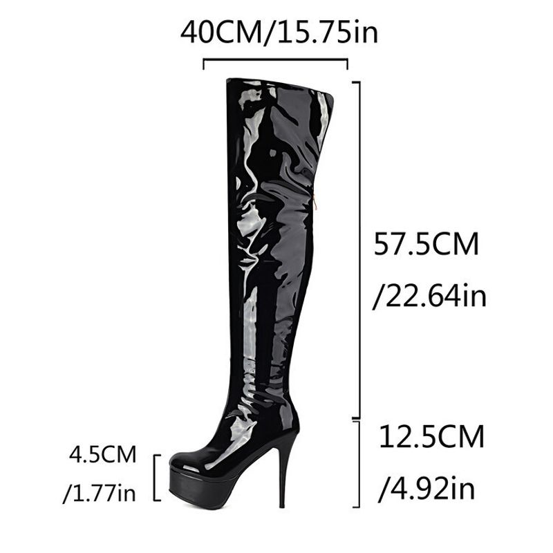 Botas elásticas plataforma skinny super salto alto couro fofo zíper traseiro performance palco_voghion.com