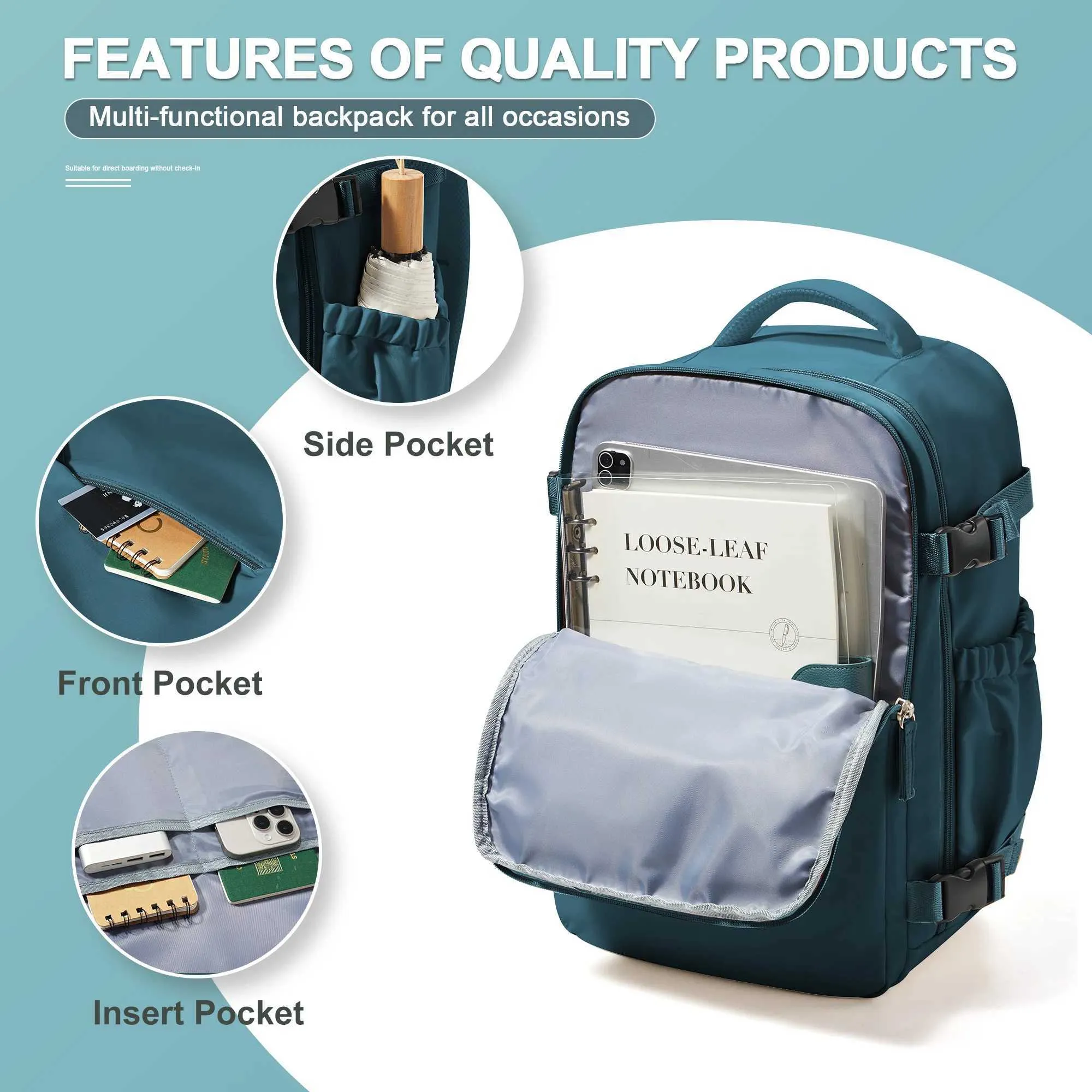 Laptop Travel For Women Men Business Suitcase Cabin Backpack Airplane Carry-On Bag Wizzair 40x30x20 College Casual_voghion.com