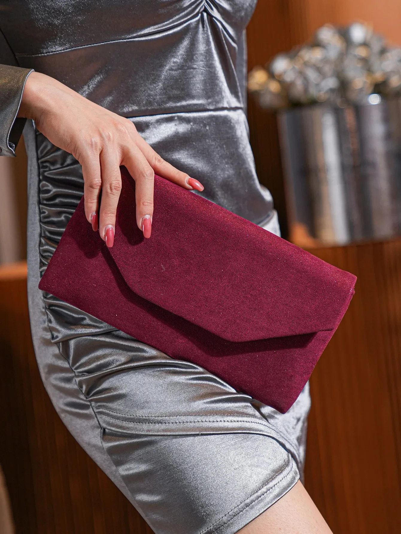 1 PC Glitter Veet Dames Avondtassen Formele Feest Clutches Metallic Foiled Sparkg Schouder Envelop Bruiloft Handtassen ta_voghion.com