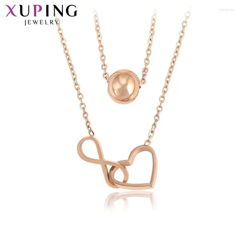 Collane con ciondolo Xuping Vintage Temperamento Signore Semplicità Stile Colore Oro Rosa Per Donna Bei Regali di Compleanno_voghion.com